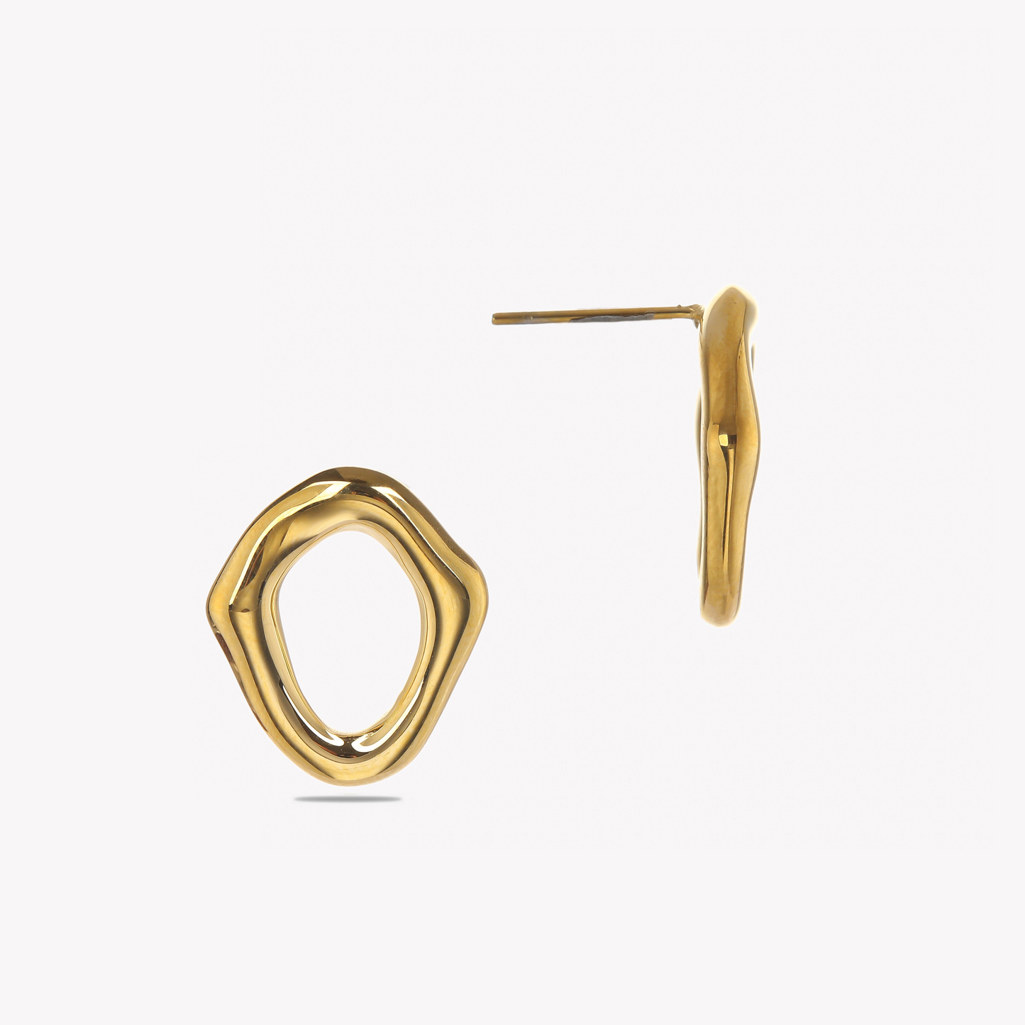 Irregular Oval Wavy Studs Earrings