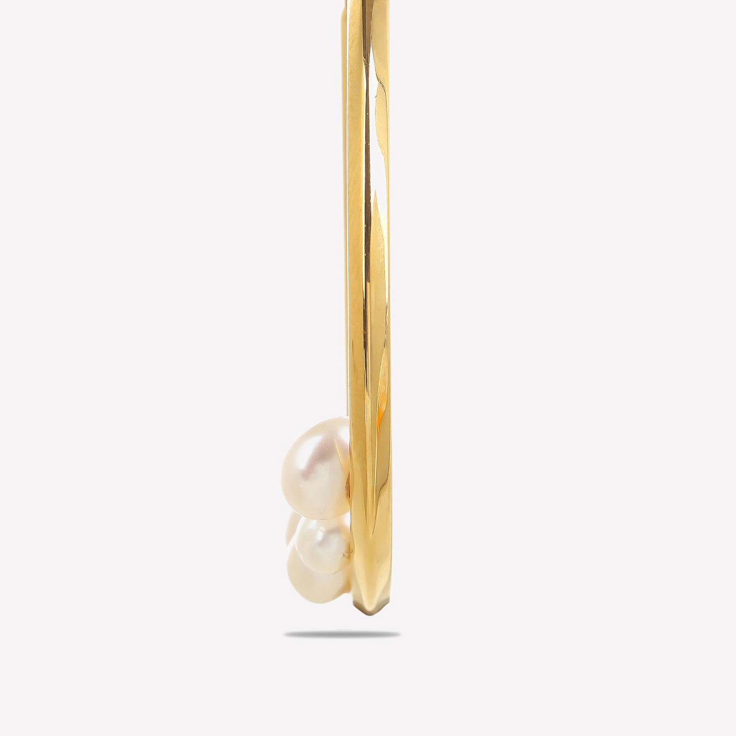 Hoops Earring With Floating Pearls