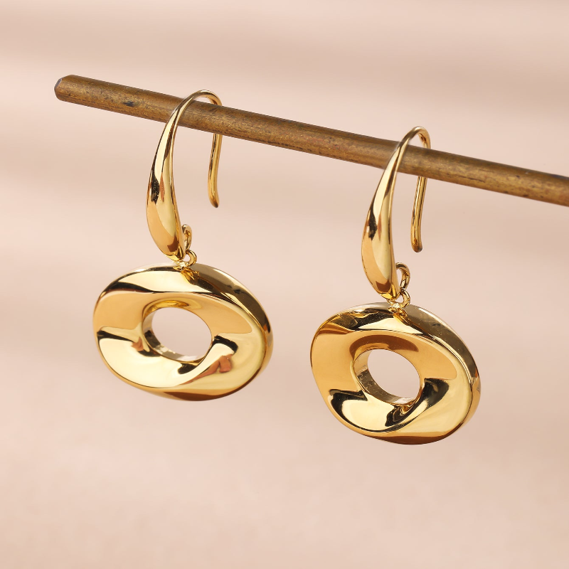 Open Circle Drop Earrings