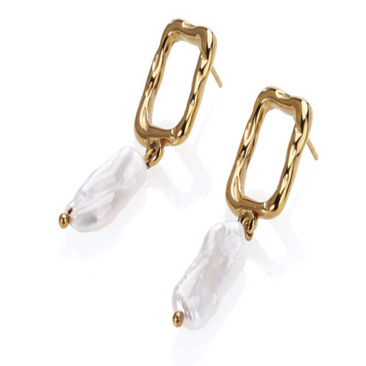 Tide Pearl Square Hoops